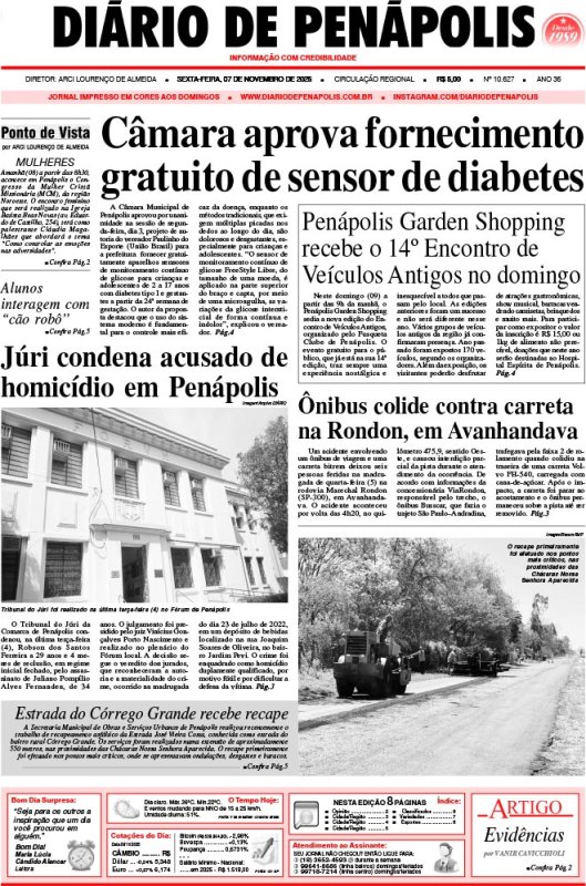 Capa do jornal DIÁRIO impresso desta sexta-feira (07)