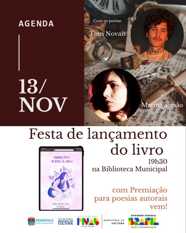 Hoje tem festa de lançamento do livro 
