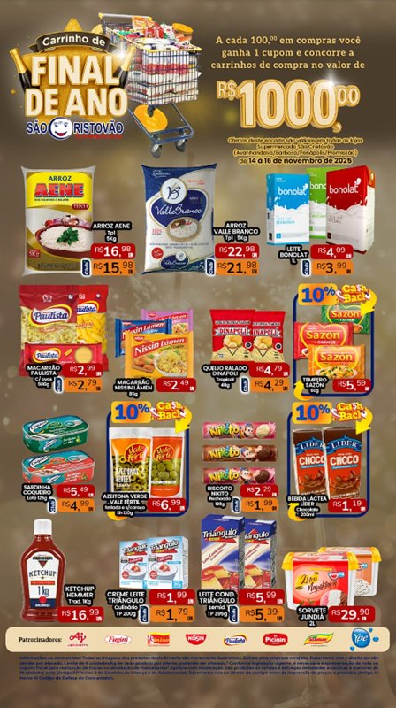 PRINCIPAIS OFERTAS DESTE FIM DE SEMANA DO SÃO CRISTÓVÃO SUPERMERCADOS - 14/11 a 16/11
