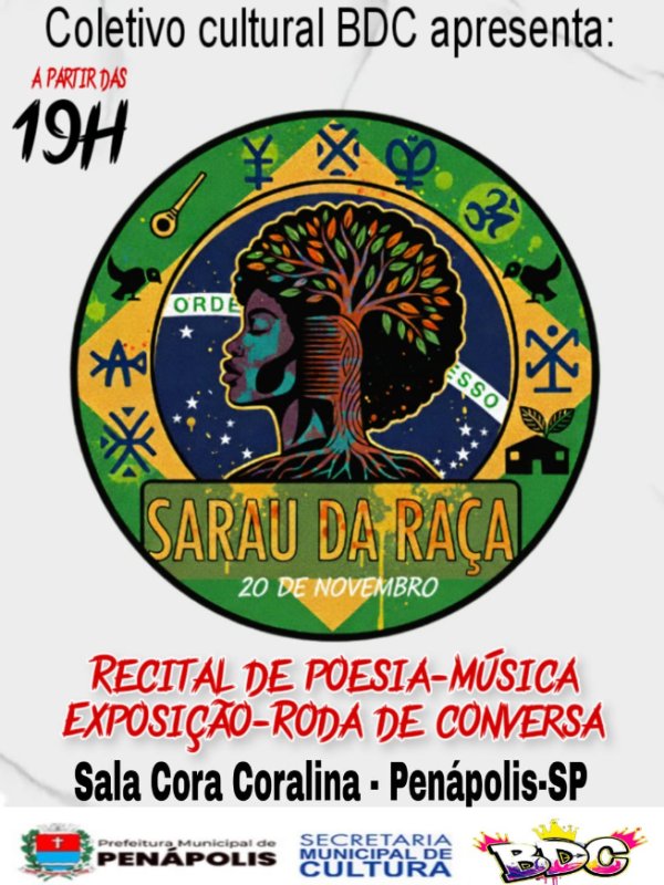 Cultura convida para o Sarau da Raça nesta quinta-feira