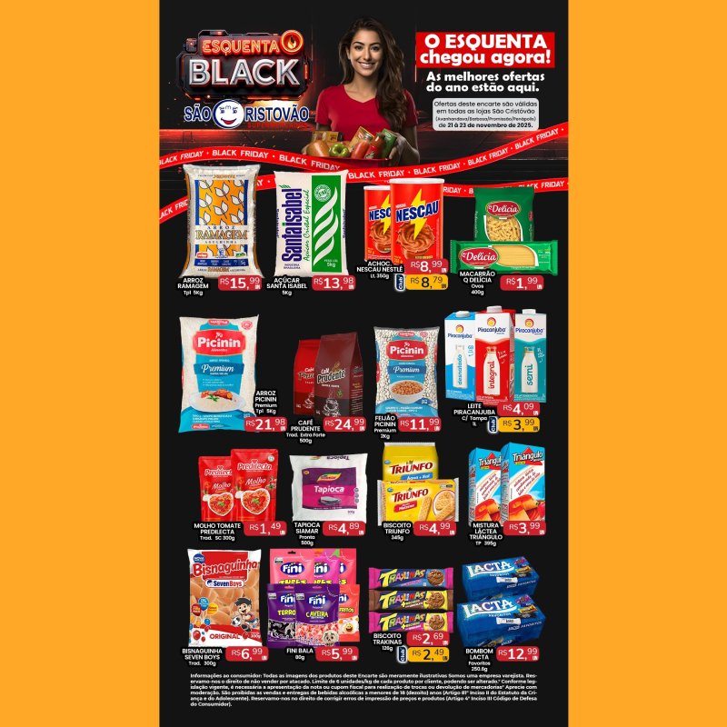 PRINCIPAIS OFERTAS DESTE FIM DE SEMANA DO SÃO CRISTÓVÃO SUPERMERCADOS - 21/11 a 23/11
