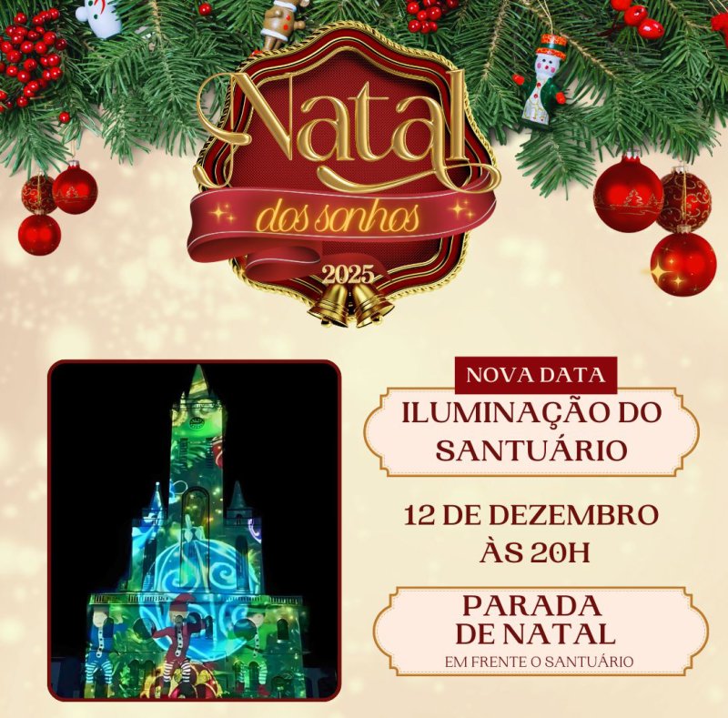 Reagendamento do lançamento da Iluminação de Natal do Santuário