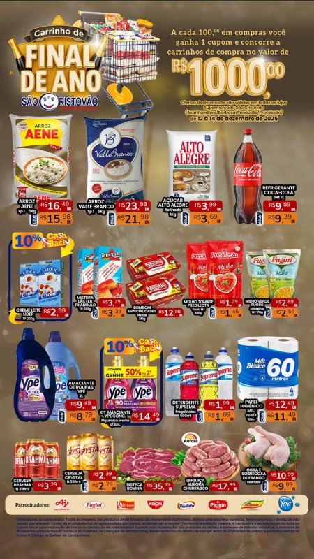 PRINCIPAIS OFERTAS DESTE FIM DE SEMANA DO SÃO CRISTÓVÃO SUPERMERCADOS - 12/12 a 14/12