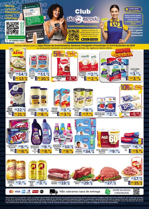 PRINCIPAIS OFERTAS DESTE FIM DE SEMANA DO SÃO CRISTÓVÃO SUPERMERCADOS - 09/01 a 11/01