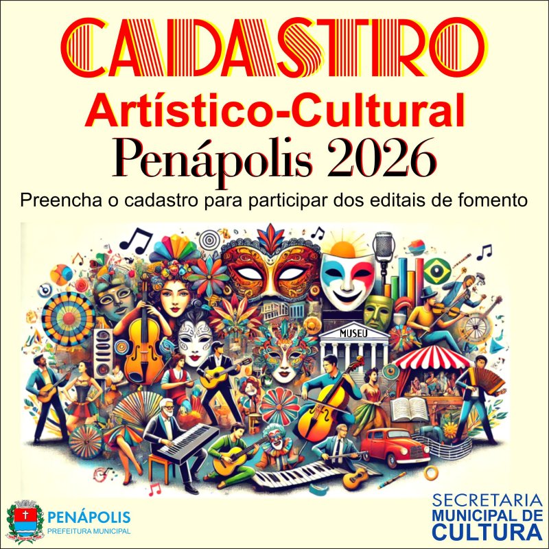 Cultura abre cadastramento para artistas penapolenses