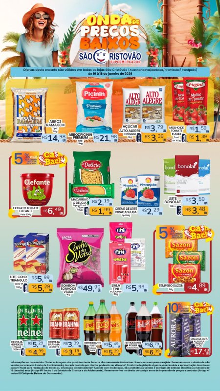 PRINCIPAIS OFERTAS DESTE FIM DE SEMANA DO SÃO CRISTÓVÃO SUPERMERCADOS - 16/01 a 18/01