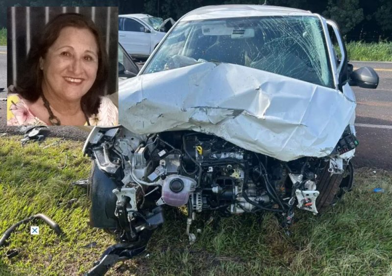 Professora aposentada de Penápolis morre em colisão frontal na SP-425, em Olímpia