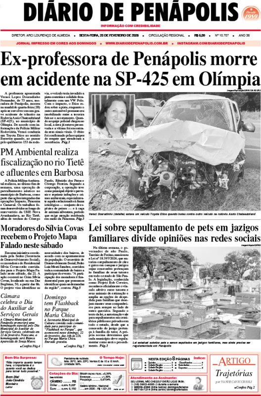 Capa do jornal DIÁRIO impresso desta sexta-feira (20)