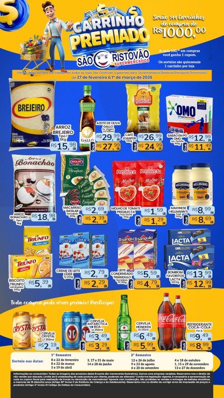 PRINCIPAIS OFERTAS DESTE FIM DE SEMANA DO SÃO CRISTÓVÃO SUPERMERCADOS - 27/02 a 01/03