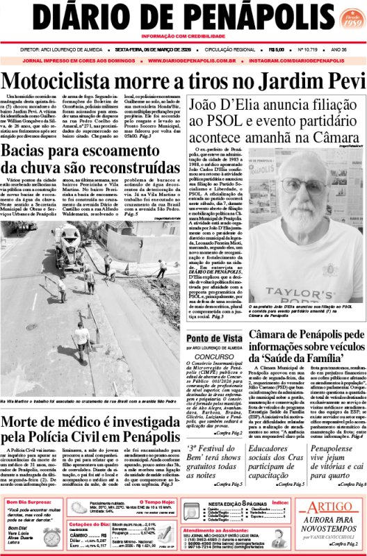 Capa do jornal DIÁRIO impresso desta sexta-feira (06)