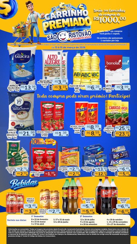 PRINCIPAIS OFERTAS DESTE FIM DE SEMANA DO SÃO CRISTÓVÃO SUPERMERCADOS - 13/03 a 15/03