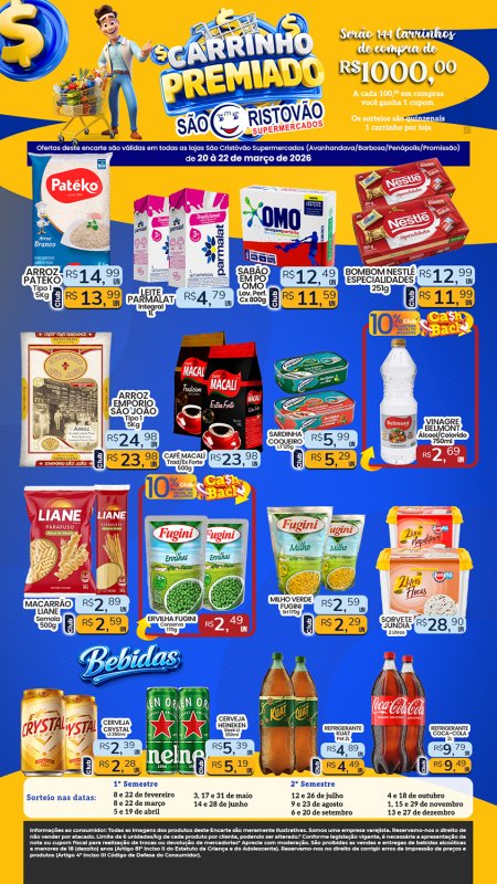PRINCIPAIS OFERTAS DESTE FIM DE SEMANA DO SÃO CRISTÓVÃO SUPERMERCADOS - 20/03 a 22/03