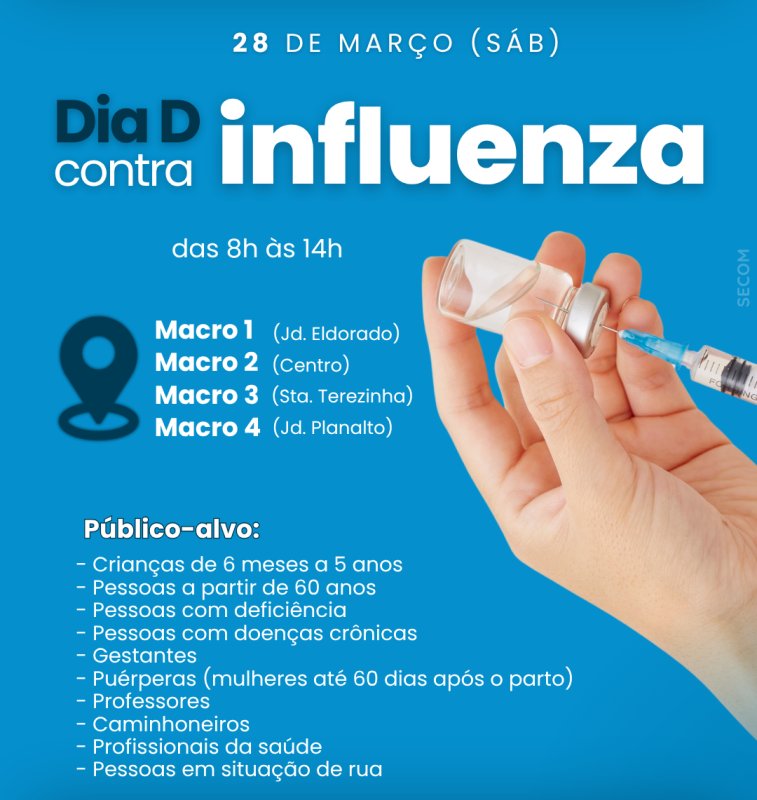 Dia D: Macros abrem sábado para vacinação contra a gripe