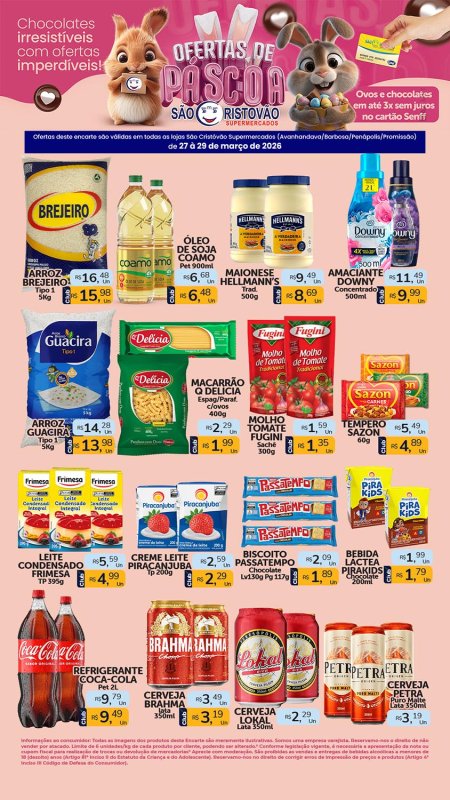 PRINCIPAIS OFERTAS DESTE FIM DE SEMANA DO SÃO CRISTÓVÃO SUPERMERCADOS - 27/03 a 29/03