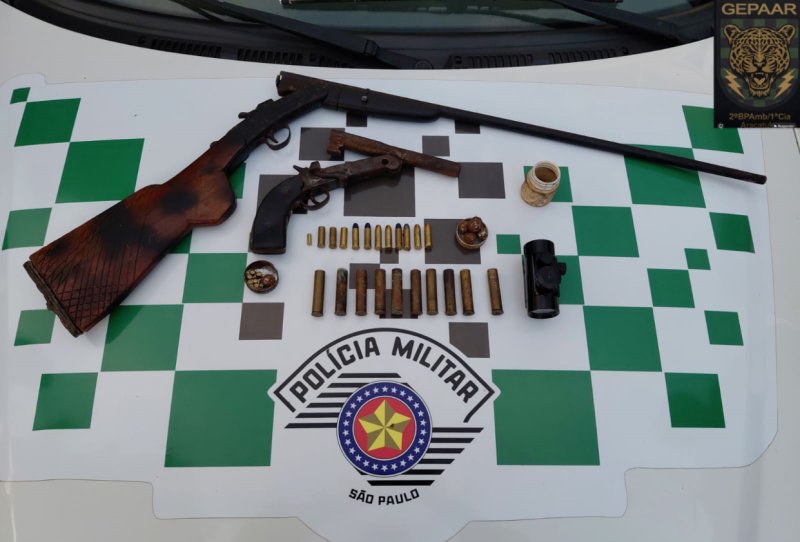 Polícia Ambiental captura procurado e apreende armas e munições em assentamento de Penápolis