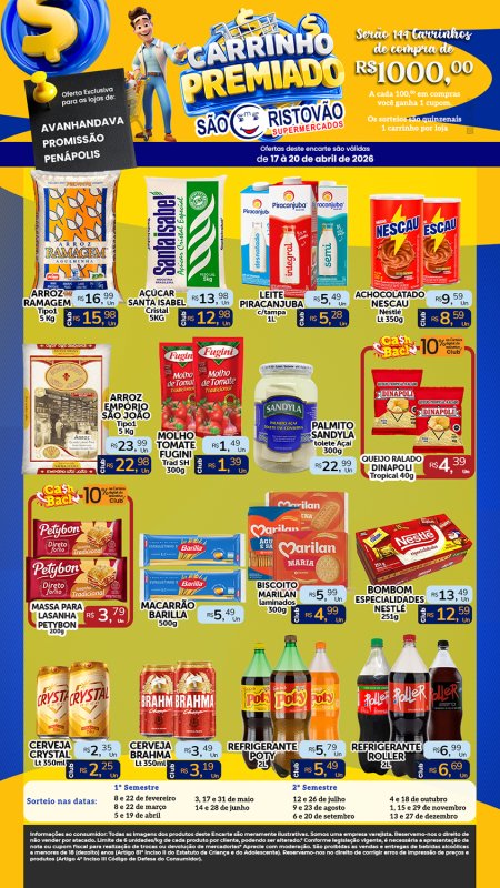 PRINCIPAIS OFERTAS DESTE FIM DE SEMANA DO SÃO CRISTÓVÃO SUPERMERCADOS - 17/04 a 20/04