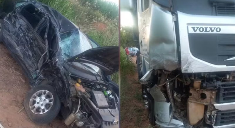 Fatalidade: dois passageiros morrem após colisão entre carro e caminhão em vicinal de Penápolis