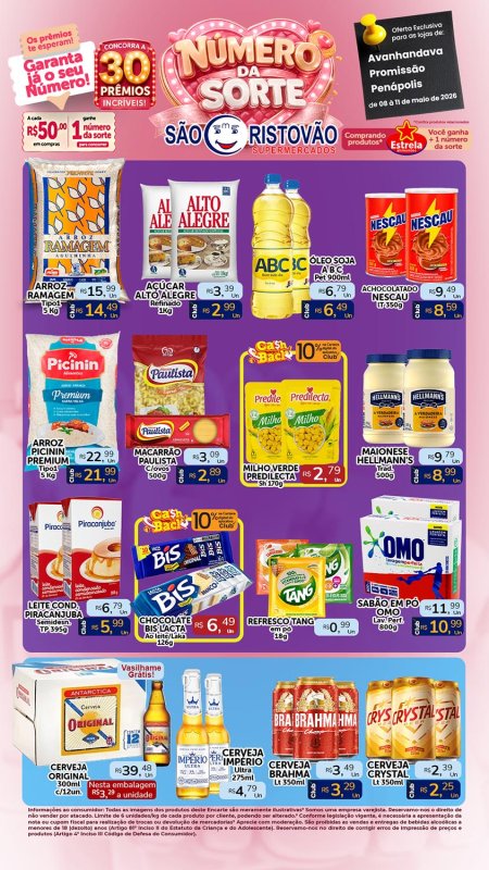 PRINCIPAIS OFERTAS DESTE FIM DE SEMANA DO SÃO CRISTÓVÃO SUPERMERCADOS - 08/05 a 11/05