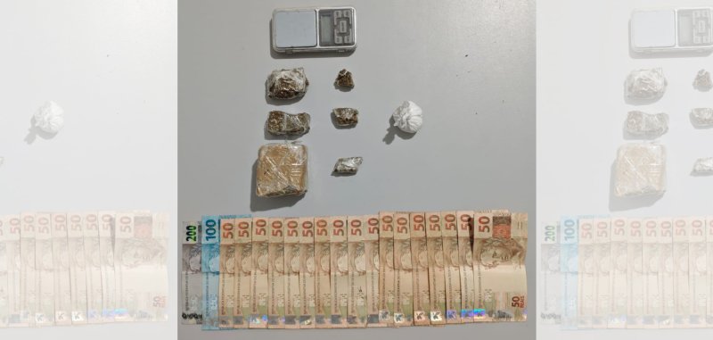 Polícia flagra homem com porções de maconha e cocaína