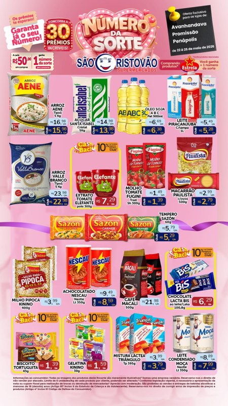 PRINCIPAIS OFERTAS DESTE FIM DE SEMANA DO SÃO CRISTÓVÃO SUPERMERCADOS - 22/05 a 25/05
