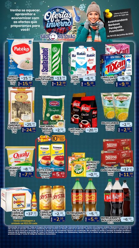 PRINCIPAIS OFERTAS DESTE FIM DE SEMANA DO SÃO CRISTÓVÃO SUPERMERCADOS - 19/06 a 22/06