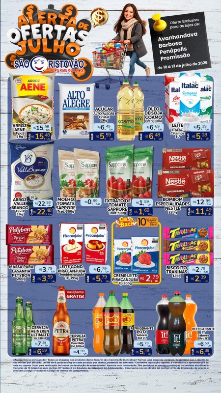 PRINCIPAIS OFERTAS DESTE FIM DE SEMANA DO SÃO CRISTÓVÃO SUPERMERCADOS - 10/07 a 13/07
