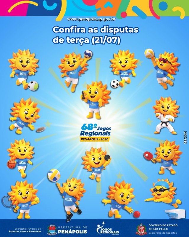 Confira a agenda dos Jogos Regionais de Penápolis desta terça-feira
