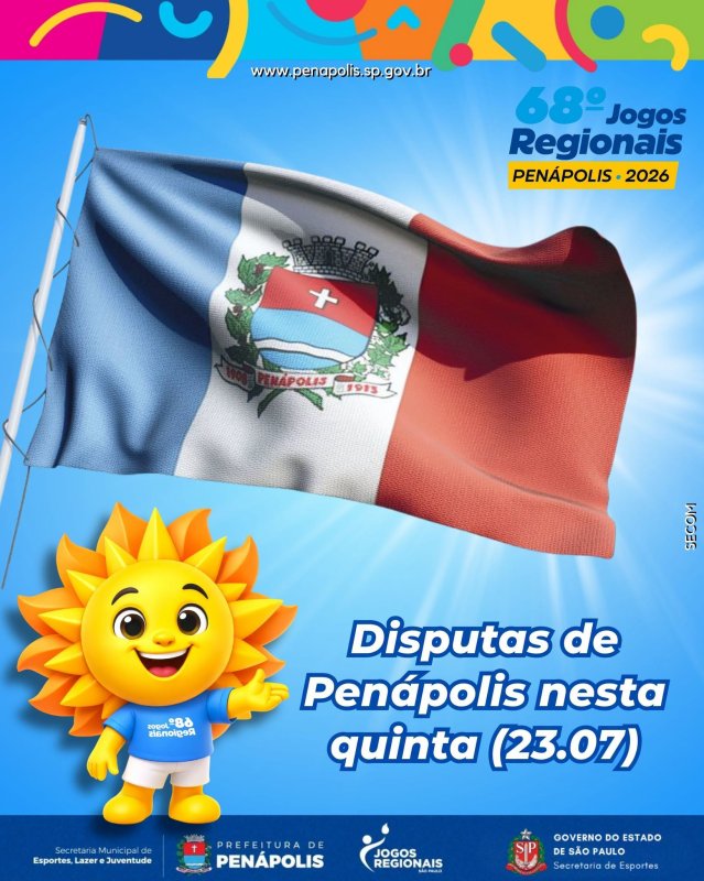 Confira a agenda dos Jogos Regionais de Penápolis desta quinta-feira