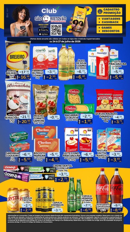 PRINCIPAIS OFERTAS DESTE FIM DE SEMANA DO SÃO CRISTÓVÃO SUPERMERCADOS - 24/07 a 27/07