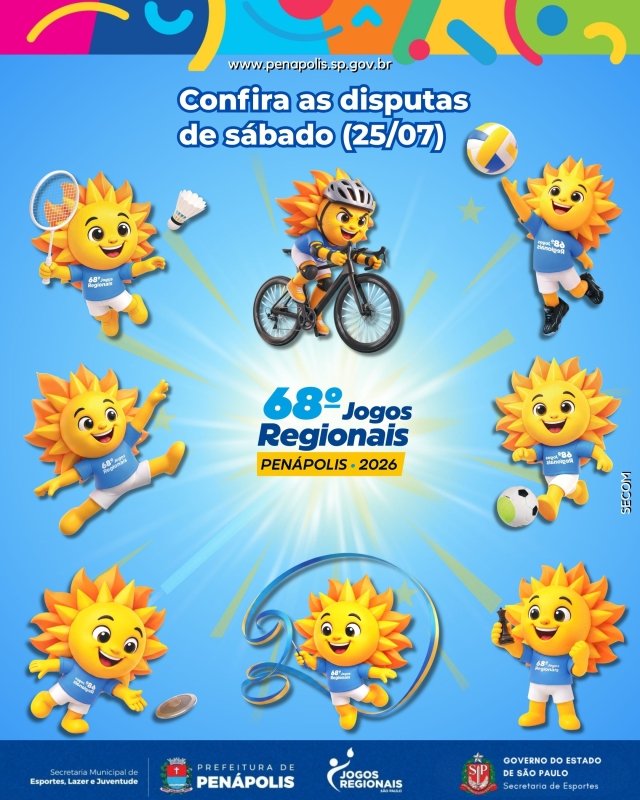 AGENDA DOS 68º JOGOS REGIONAIS (SÁBADO)
