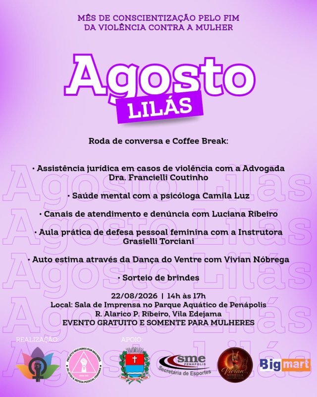 Instituto Mulheres por Mulheres realiza ação do Agosto Lilás