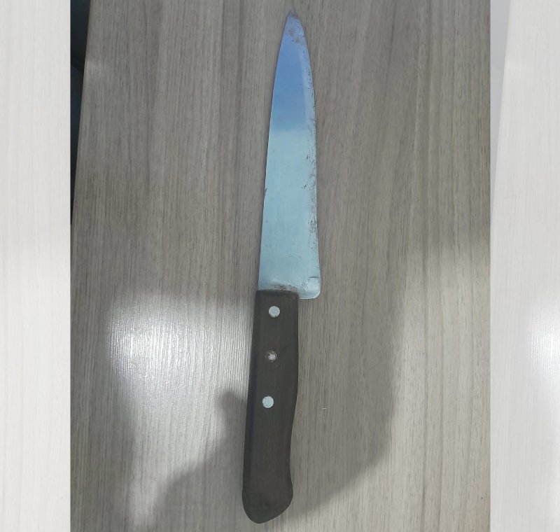 Acusado de ameaçar vítima de morte com faca é contido pela PM em Braúna