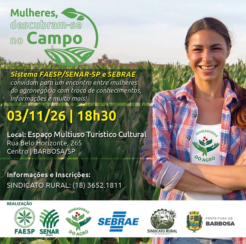 SIRP convida mulheres de Barbosa para encontro sobre conhecimento e valorização no agronegócio