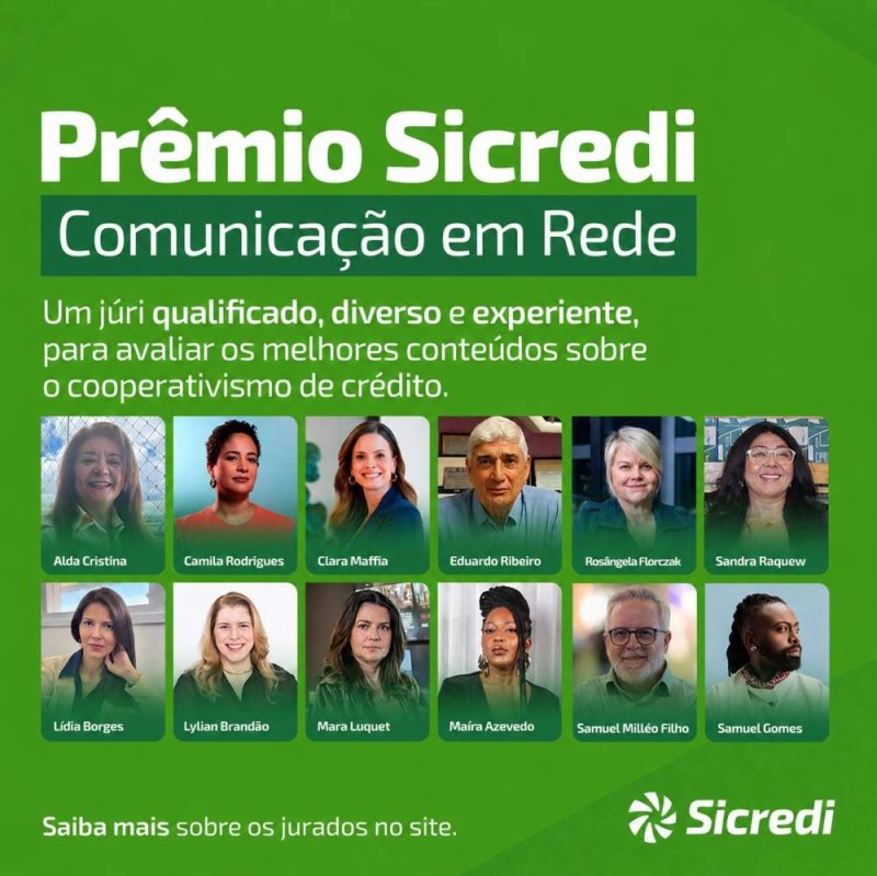 Prêmio Sicredi Comunicação em Rede reúne grandes nomes do jornalismo brasileiro em seu júri