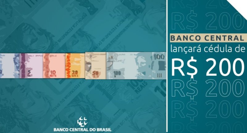 Banco Central lançará cédula de R$ 200